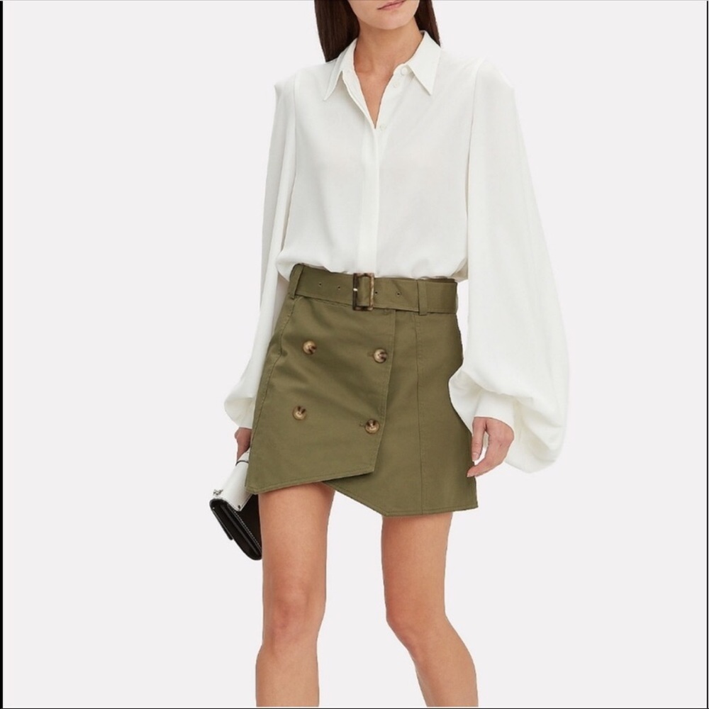 Derek Lam 10 Crosby trench army wrap mini skirt